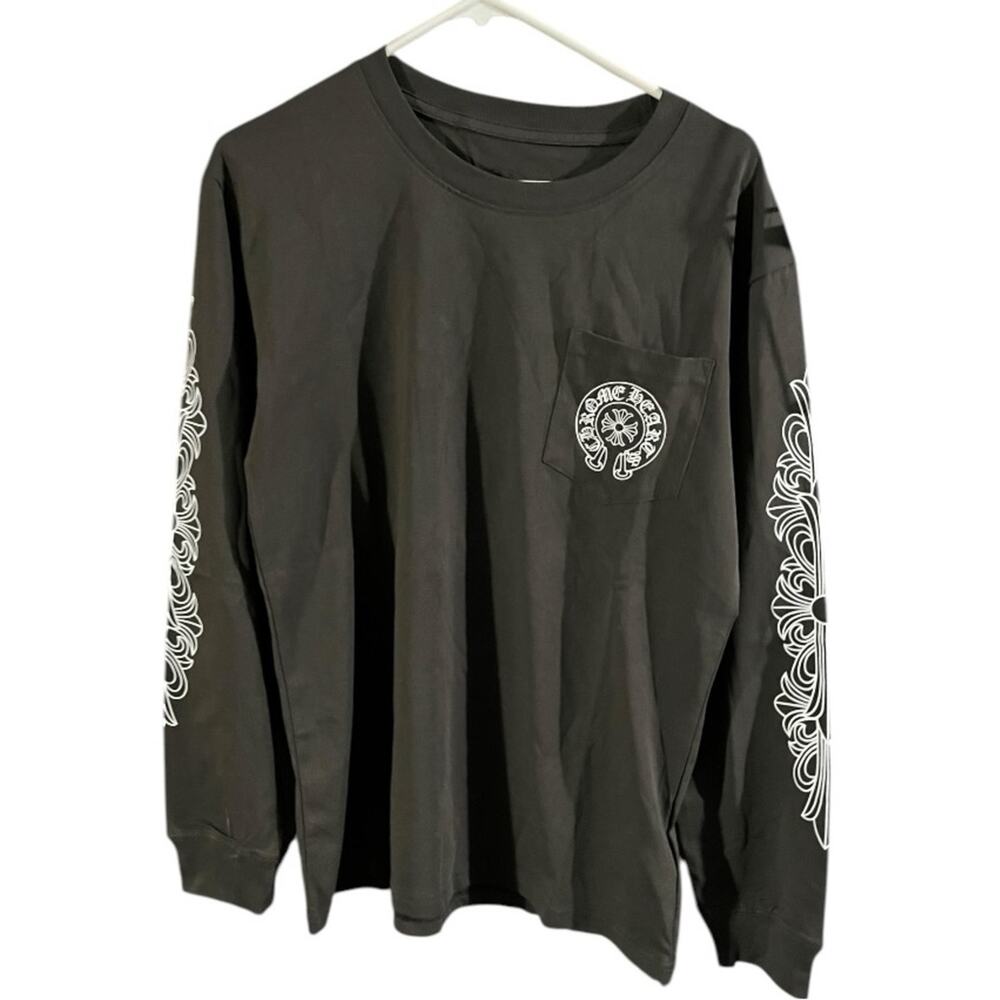 NWT Chrome Hearts Charcoal Gray Long Sleeve Tee Size M
